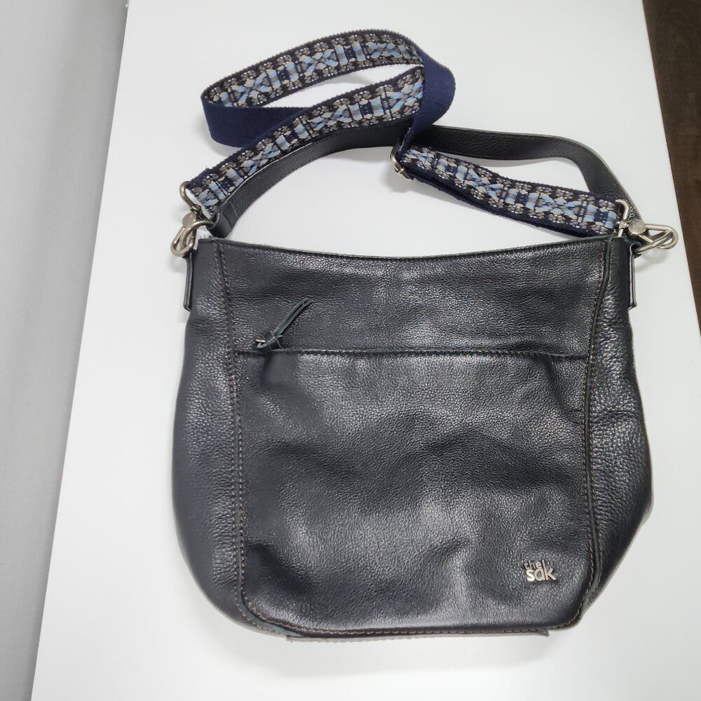The Sak Leather Crossbody Bag Purse Black